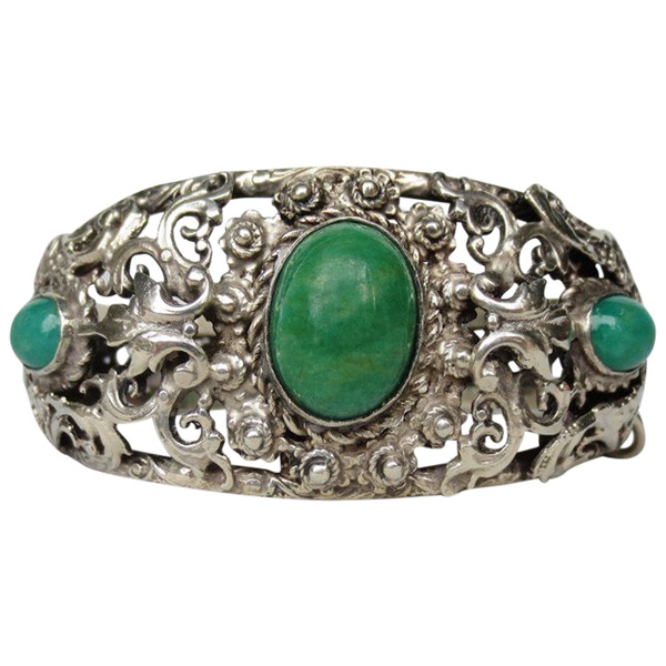 Bracelet En Argent Massif XIXe Siècle.