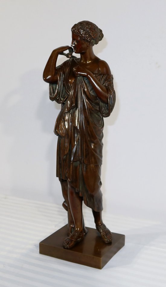 Bronzo “Diane de Gabies” secondo Praxitèle, firmato C. Sauvage – Inizio XIX secolo