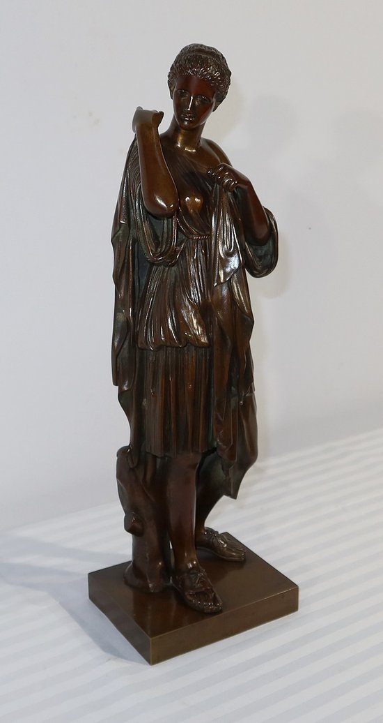 Bronzo “Diane de Gabies” secondo Praxitèle, firmato C. Sauvage – Inizio XIX secolo