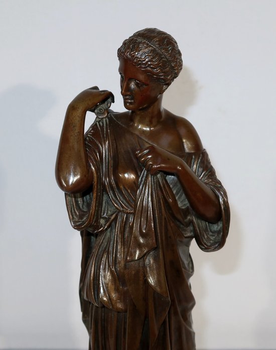 Bronzo “Diane de Gabies” secondo Praxitèle, firmato C. Sauvage – Inizio XIX secolo