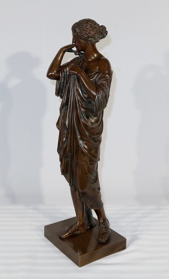 Bronzo “Diane de Gabies” secondo Praxitèle, firmato C. Sauvage – Inizio XIX secolo