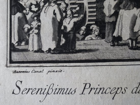 Le Mariage Avec La Mer, Gravure d' Après Canaletto, XVIIIe Siècle.