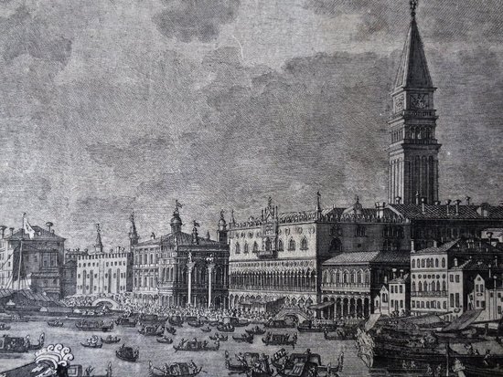 Le Mariage Avec La Mer, Gravure d' Après Canaletto, XVIIIe Siècle.