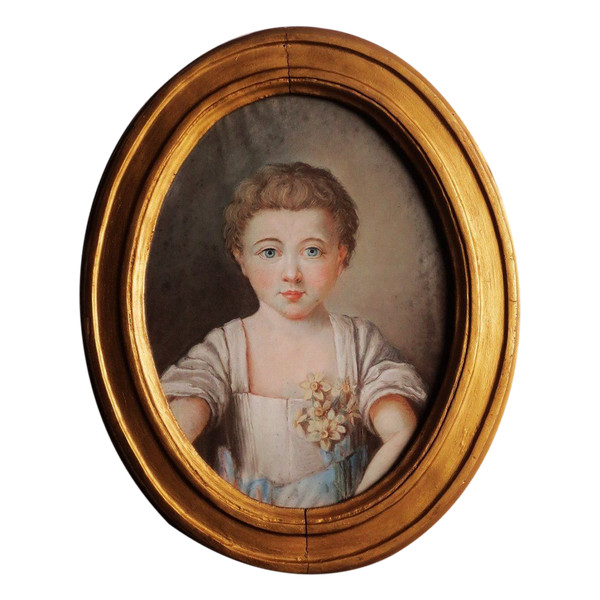 Portrait d' Éléonore, Pastel d' époque Louis XV.