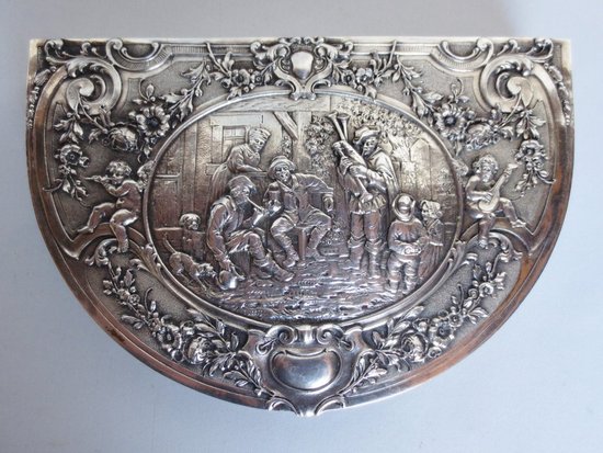 Scatola per gioielli, argento sterling.