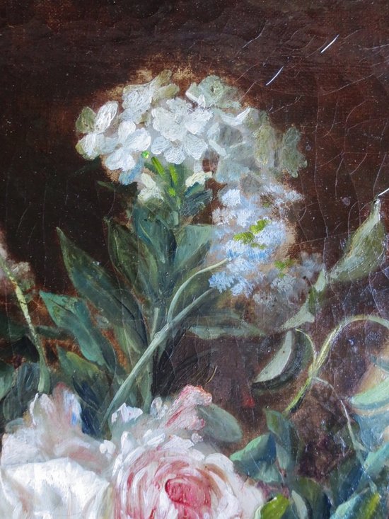 Bouquet Signé C. Gontier, XIXe Siècle.