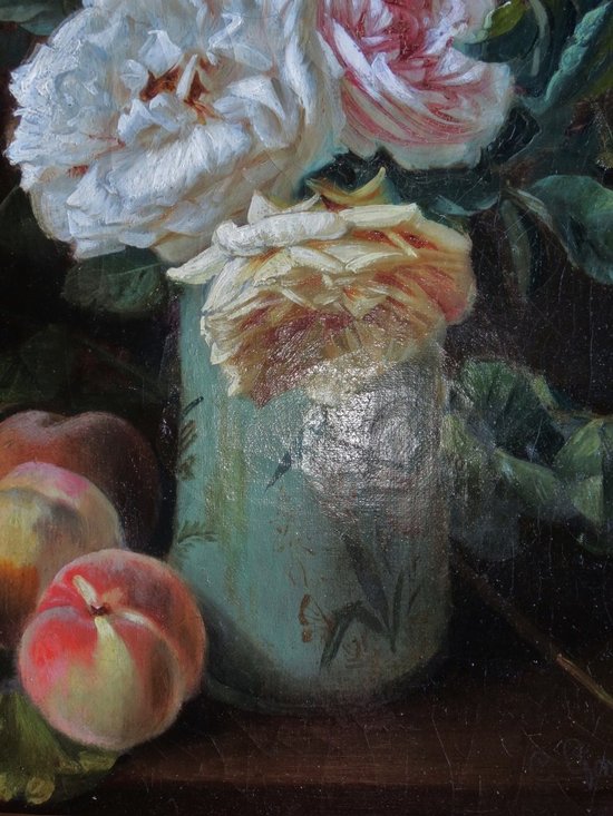 Bouquet Signé C. Gontier, XIXe Siècle.
