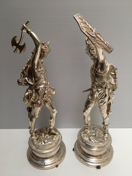 Due soggetti in bronzo argentato XIX° RANCOULLET