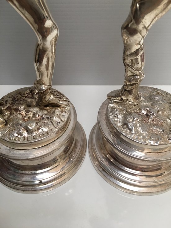 Due soggetti in bronzo argentato XIX° RANCOULLET