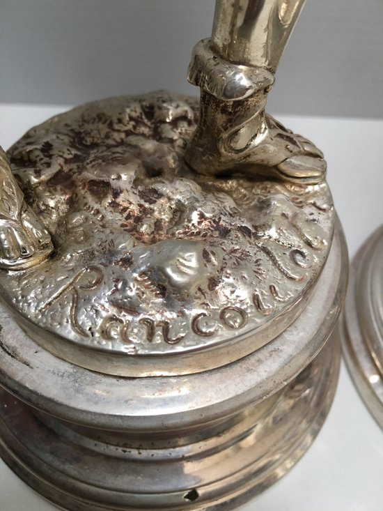 Due soggetti in bronzo argentato XIX° RANCOULLET