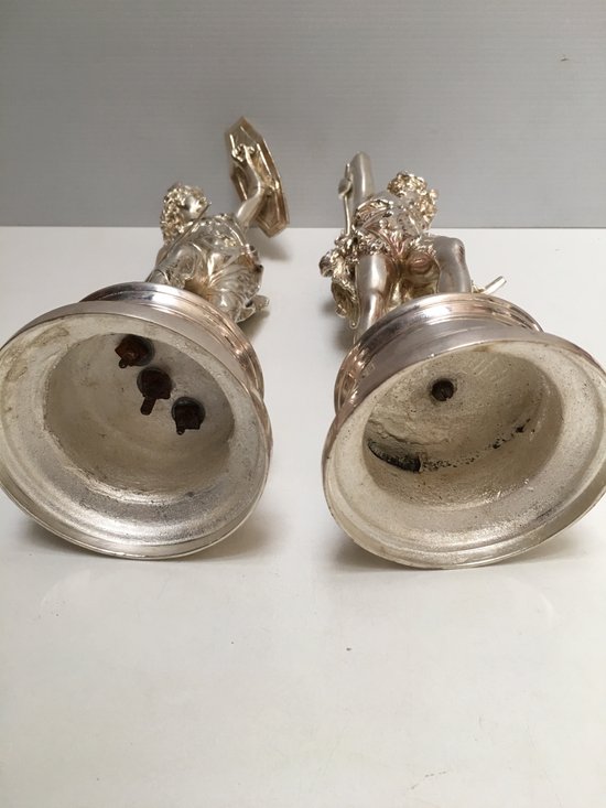 Due soggetti in bronzo argentato XIX° RANCOULLET