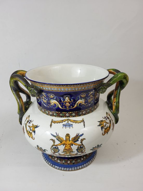 Vase / Cache pot in earthenware from Gien XIXth