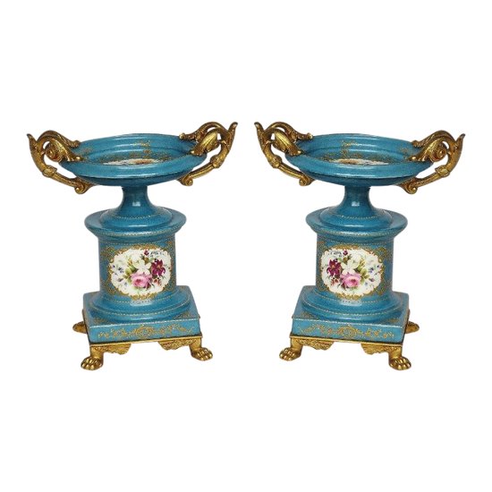 Porcelain Cassolettes, Attributed to Jacob Petit.