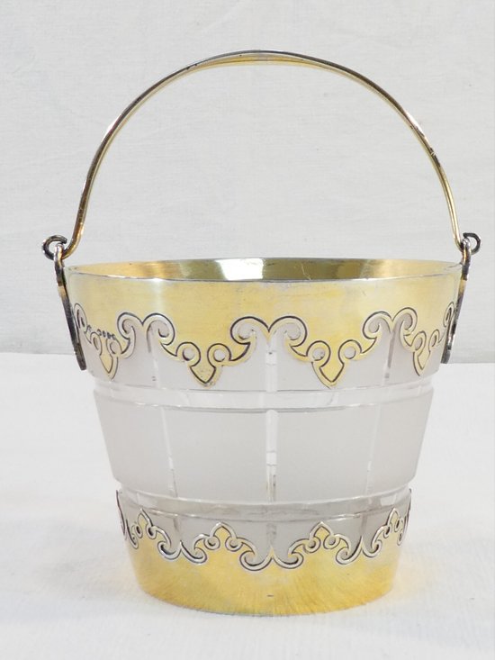 Ice bucket / Glacons in silver and vermeil LONDON 1864 VICTORIAN period