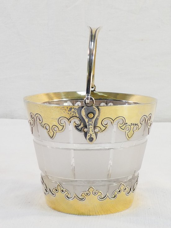 Ice bucket / Glacons in silver and vermeil LONDON 1864 VICTORIAN period