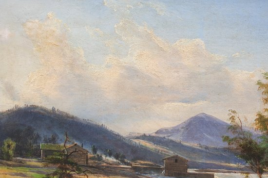 Scuola francese o svizzera del XIX secolo - Scena di alluvione