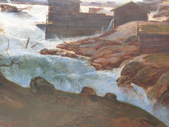 Scuola francese o svizzera del XIX secolo - Scena di alluvione