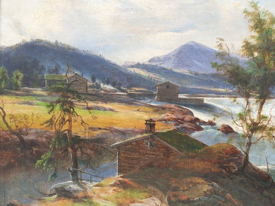 Scuola francese o svizzera del XIX secolo - Scena di alluvione