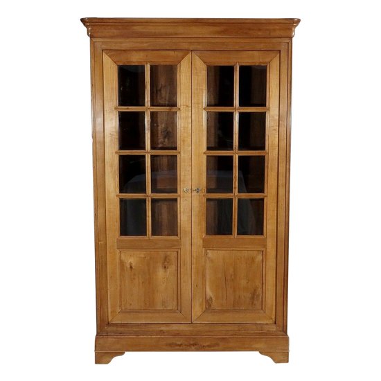 Solid cherry wood library-cabinet - end of 19th century