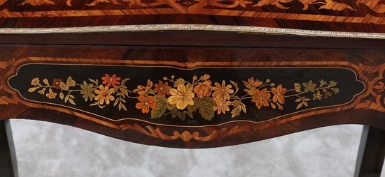 Scrivania inclinata in legno pregiato, periodo Napoleone III - metà del XIX secolo