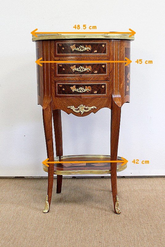  Table Chiffonnière , style Transition Louis XV / Louis XVI - Fin XIXe 