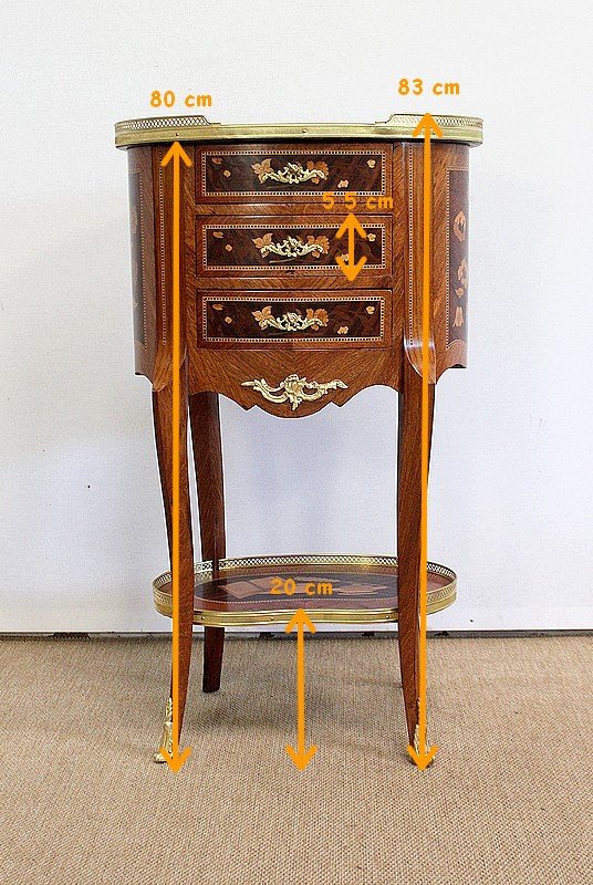  Table Chiffonnière , style Transition Louis XV / Louis XVI - Fin XIXe 