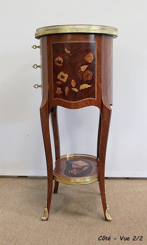  Table Chiffonnière , style Transition Louis XV / Louis XVI - Fin XIXe 