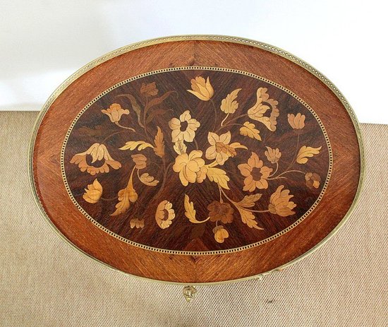  Table Chiffonnière , style Transition Louis XV / Louis XVI - Fin XIXe 