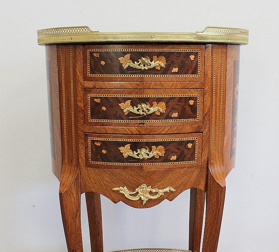  Table Chiffonnière , style Transition Louis XV / Louis XVI - Fin XIXe 
