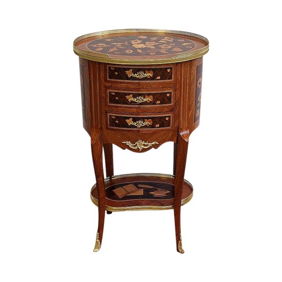  Table Chiffonnière , style Transition Louis XV / Louis XVI - Fin XIXe 