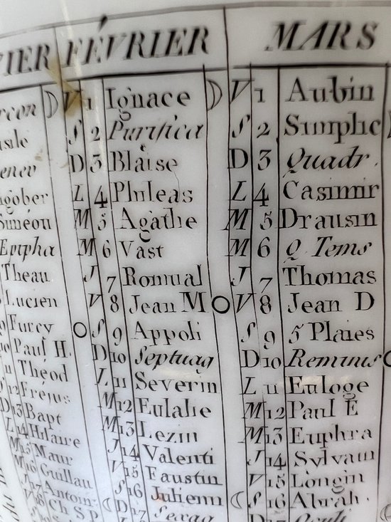 Alte Tasse mit Kalender von 1811 aus Pariser Porzellan Napoleon Empire