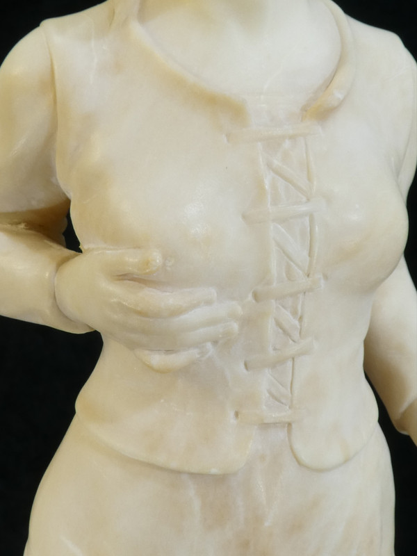 Statua in alabastro A. Del Perugia "La Bergere" XIX secolo