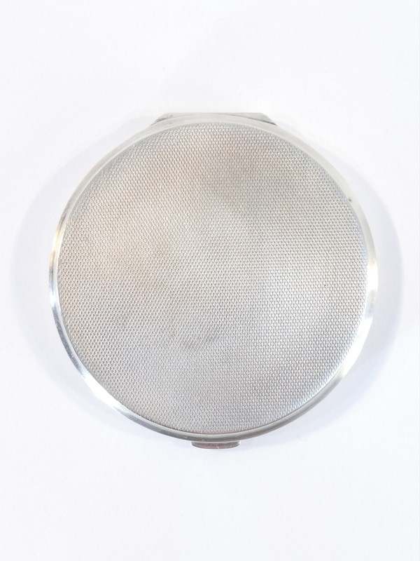 Boite a poudre / poudrier face a main en ARGENT MASSIF 925