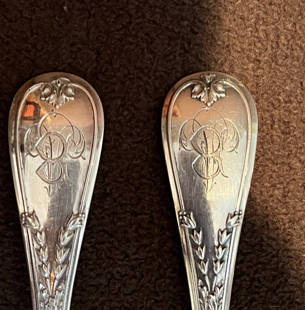 E.Puiforcat Bedeutende 186-teilige Menage aus massivem Silber im Louis-XVI-Stil