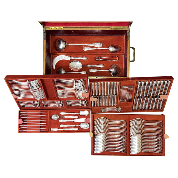 E.Puiforcat Important Massive Silver Household Set Of 186 Pieces Louis XVI Style