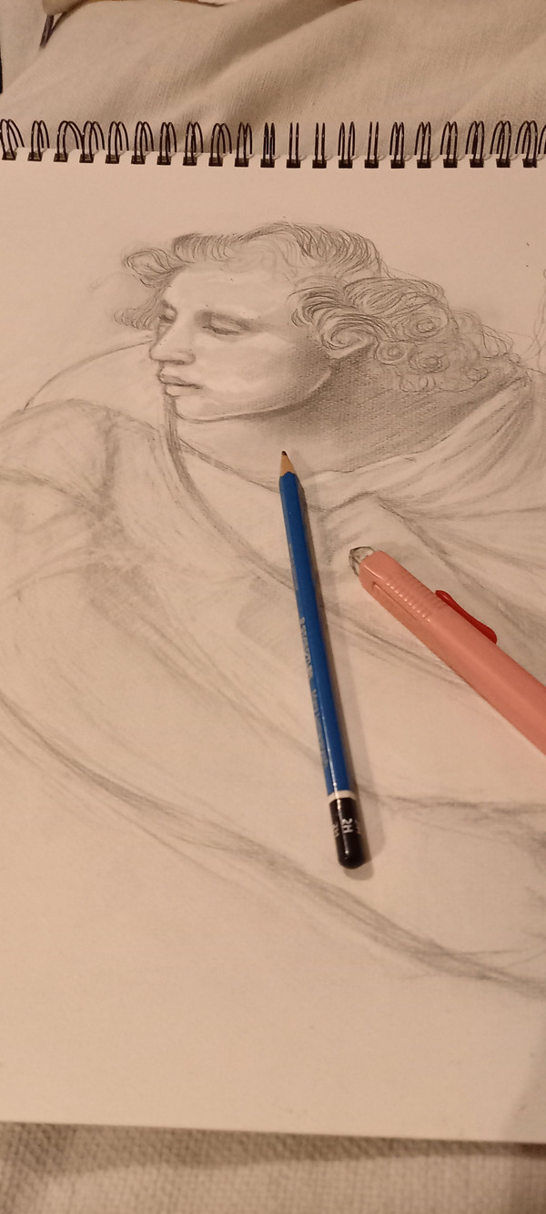 Grey pencil drawing/ Liberation of Saint Pierre