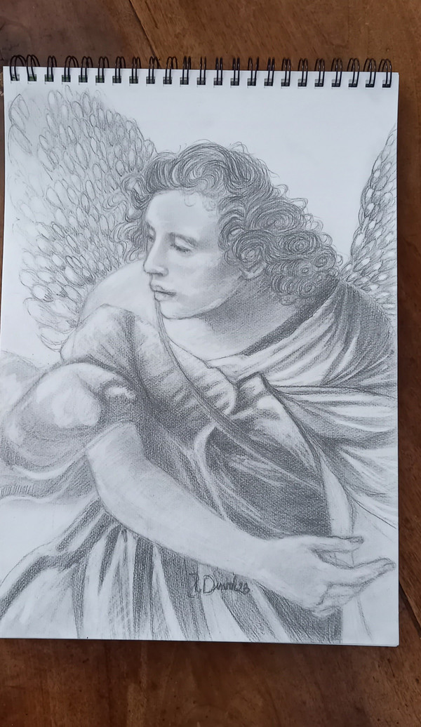Grey pencil drawing/ Liberation of Saint Pierre
