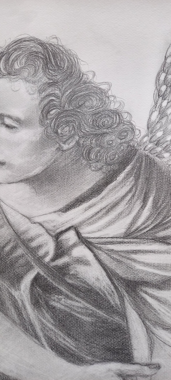 Grey pencil drawing/ Liberation of Saint Pierre