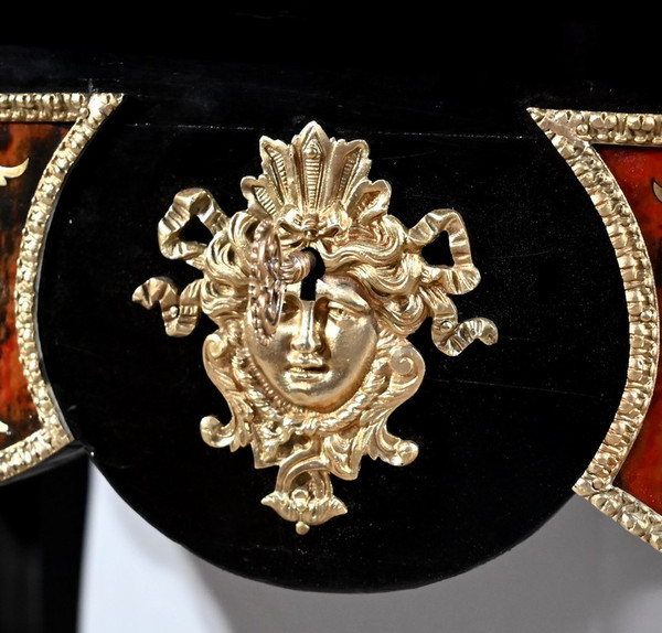 Table d’Apparat Violonée en Poirier Noirci, style Boulle, époque Napoléon III – Milieu XIXe