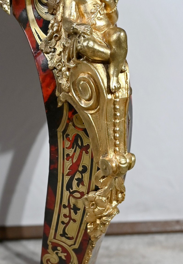 Table d’Apparat Violonée en Poirier Noirci, style Boulle, époque Napoléon III – Milieu XIXe