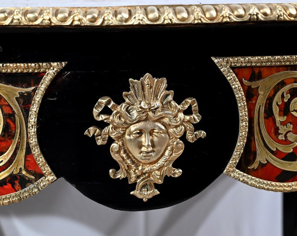Table d’Apparat Violonée en Poirier Noirci, style Boulle, époque Napoléon III – Milieu XIXe
