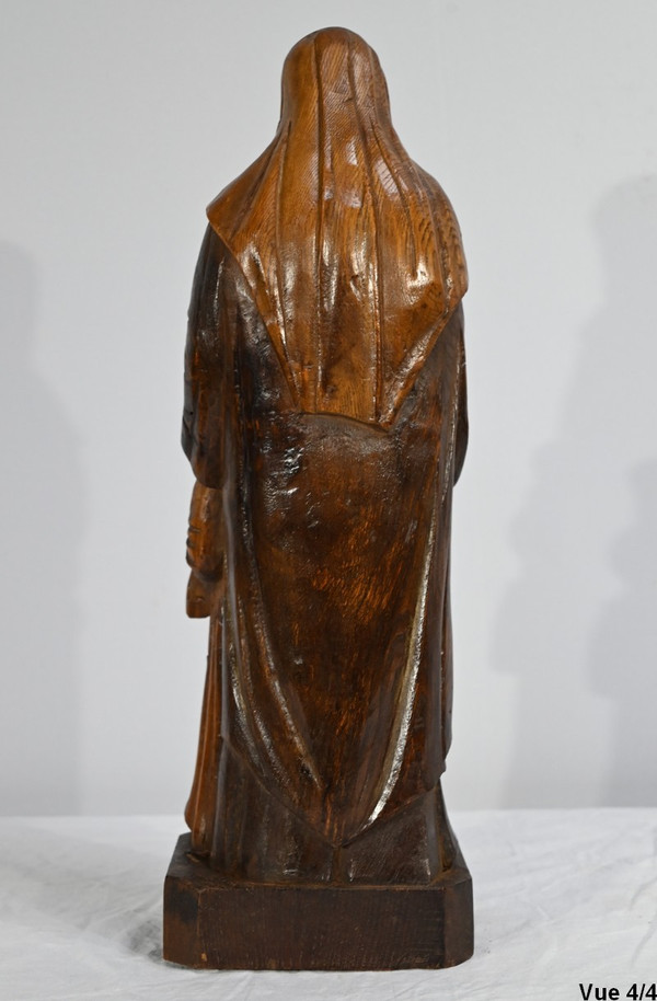 Statua di Sant'Anna in frassino, firmata E.Le Neuthier - Metà del XIX secolo