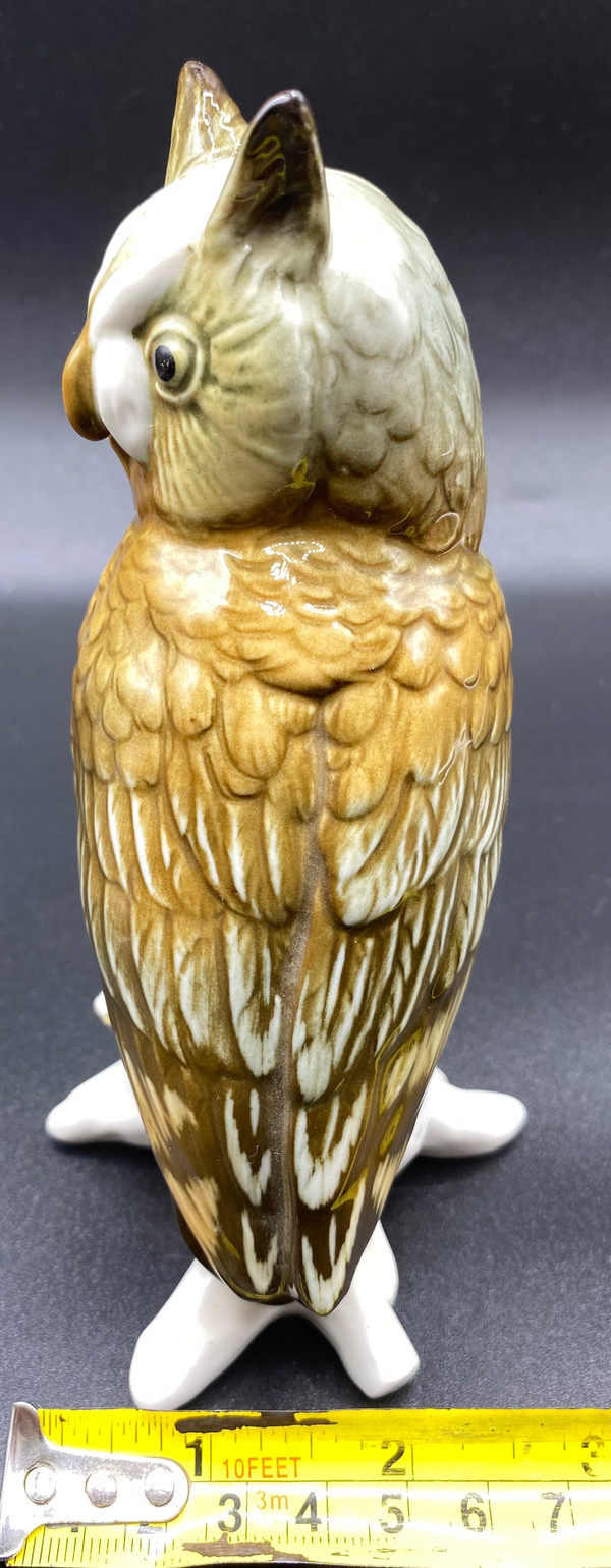 OWL ENAMELED PORCELAIN