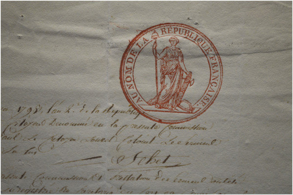  French Revolution, Document of the Provisional Executive Council of Paris and dated January 9, 1793 concerning the appointment as Gendarme of citizen Bernard by Colonel Louvel