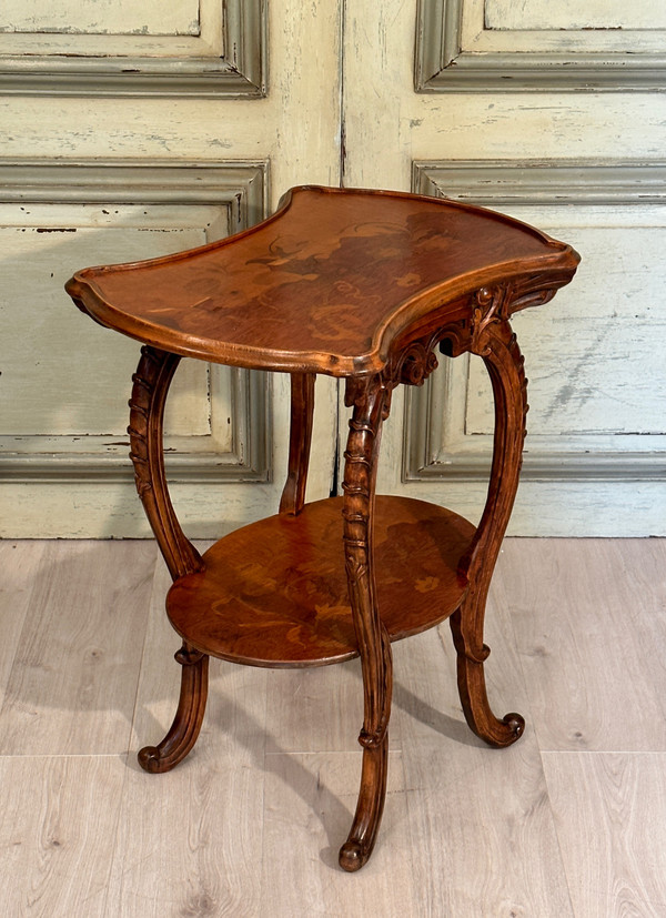 Emile Gallé, Gueridon Table Art Nouveau Ecole De Nancy Vers 1900