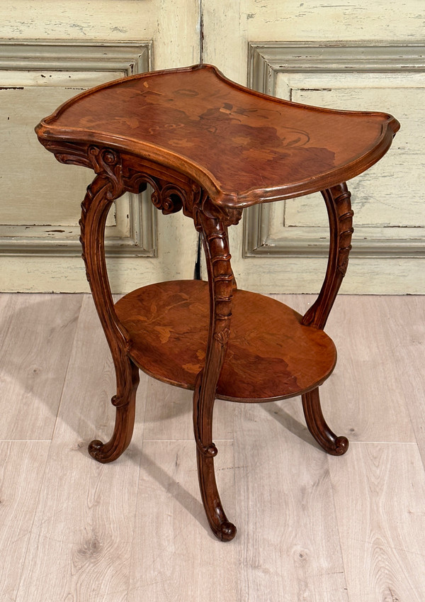 Emile Gallé, Gueridon Table Art Nouveau Ecole De Nancy Vers 1900