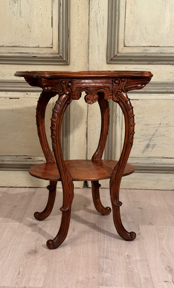 Emile Gallé, Gueridon Table Art Nouveau Ecole De Nancy Vers 1900