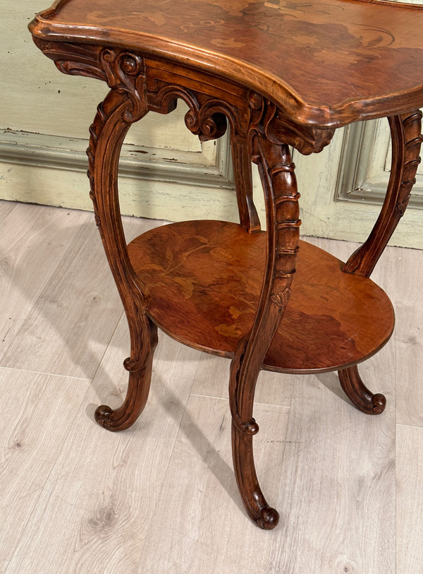 Emile Gallé, Gueridon Table Art Nouveau Ecole De Nancy Vers 1900