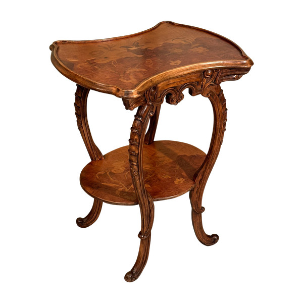 Emile Gallé, Gueridon Table Art Nouveau Ecole De Nancy Vers 1900