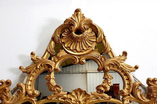 Important gilt wood mirror, Regency style - Early 20th century